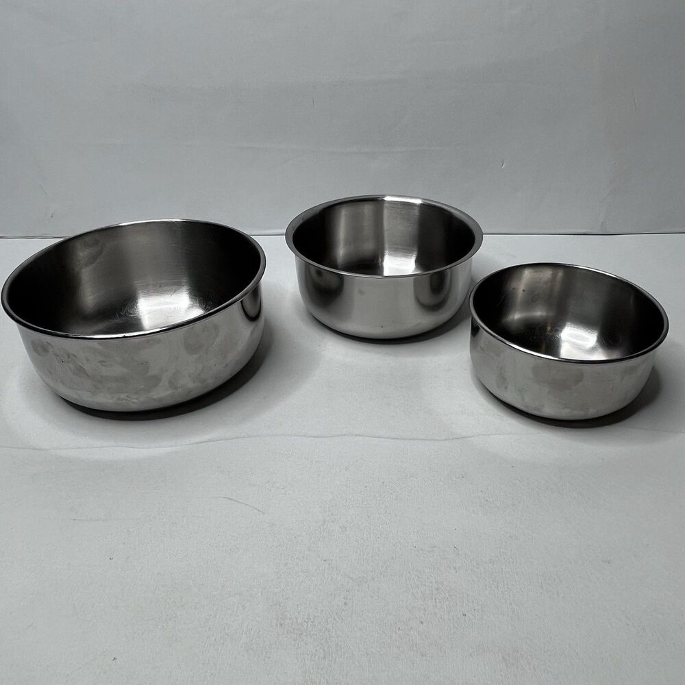 Lot Of 3 Vintage 1960s Vollrath Stainless Steel Mixing Bowl Bowls